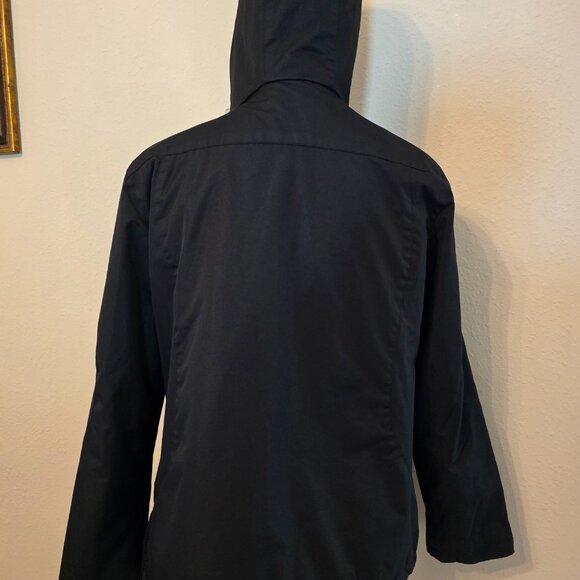 Beautiful slightly used Izod women's black ski jacket with teal accent. Size L. - Picture 5 of 12